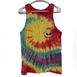 Tie Dye tank Top w/ Alien “I need Space” - Thirty Single